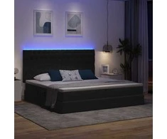 LED saugojimo lova su čiužiniu Tamsiai pilka 200 x 200 cm