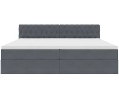 LED saugojimo lova su čiužiniu Tamsiai pilka 200 x 200 cm