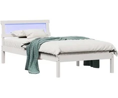 Lova Lovos rėmas Balta 90 x 200 cm Kietos pušies mediena