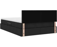 LED saugojimo lova su čiužiniu Juoda 140 x 190 cm Audinys