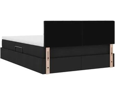 LED saugojimo lova su čiužiniu Juoda 140 x 200 cm Audinys