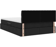 LED saugojimo lova su čiužiniu Juoda 140 x 190 cm Audinys