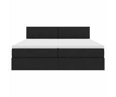 Lova su LED juostelių žibintais Juoda 200 x 200 cm audinys