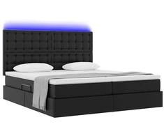 Lova su daiktų laikymo vieta ir LED Juoda 200 x 200 cm
