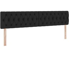 Lova su daiktų laikymo vieta ir LED Juoda 200 x 200 cm audinys