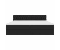 LED saugojimo lova su čiužiniu Juoda 200 x 200 cm Audinys