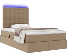 Lova su daiktų laikymo vieta ir LED Kapučino 120 x 200 cm