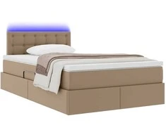 Lova su daiktų laikymo vieta ir LED Kapučino 120 x 200 cm