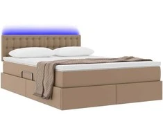Lova su daiktų laikymo vieta ir LED Kapučino 140 x 190 cm