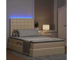 Lova su daiktų laikymo vieta ir LED su LED Kremas 120 x 200 cm