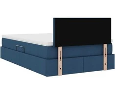 LED saugojimo lova su čiužiniu Mėlyna 120 x 200 cm Audinys