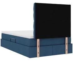 LED saugojimo lova su čiužiniu Mėlyna 120 x 200 cm Audinys