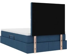 LED saugojimo lova su čiužiniu Mėlyna 120 x 200 cm Audinys