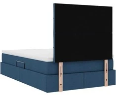 LED saugojimo lova su čiužiniu Mėlyna 120 x 200 cm Audinys