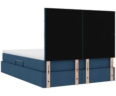 LED saugojimo lova su čiužiniu Mėlyna 140 x 200 cm Audinys