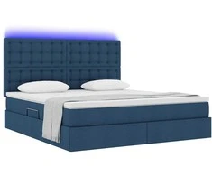 Lova su daiktų laikymo vieta ir LED su LED Mėlyna 180 x 200 cm