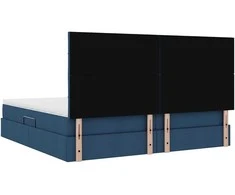 LED saugojimo lova su čiužiniu Mėlyna 200 x 200 cm Audinys