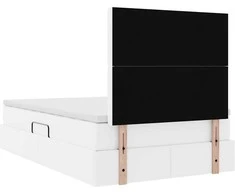 Lova su daiktų laikymo vieta ir LED Švari balta 120 x 200 cm