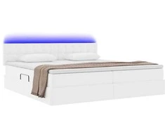 Lova su daiktų laikymo vieta ir LED Šviesiai pilka 200 x 200 cm