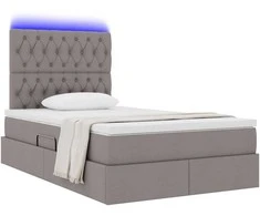 Lova su daiktų laikymo vieta ir LED su LED Taupe 120 x 200 cm