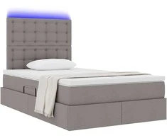 Lova su daiktų laikymo vieta ir LED su LED Taupe 120 x 200 cm