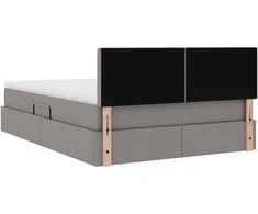 LED saugojimo lova su čiužiniu Taupe 140 x 200 cm Audinys