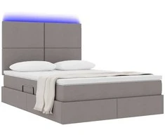 Lova su daiktų laikymo vieta ir LED su LED Taupe 140 x 200 cm