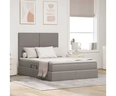 Lova su daiktų laikymo vieta ir LED su LED Taupe 140 x 200 cm