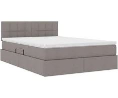 Lova su daiktų laikymo vieta ir LED Taupe 140 x 200 cm audinys