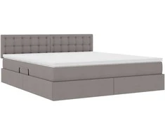 Lova su daiktų laikymo vieta ir LED Taupe 160 x 200 cm audinys