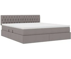 Lova su daiktų laikymo vieta ir LED Taupe 180 x 200 cm audinys