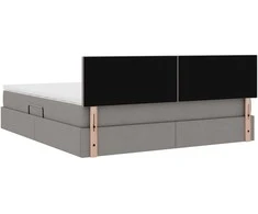 LED saugojimo lova su čiužiniu Taupe 180 x 200 cm Audinys