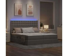 Lova su LED juostelėmis Tortora 180 x 200 cm audinys