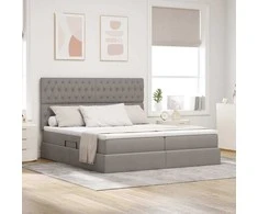 Lova su LED juostelėmis Tortora 180 x 200 cm audinys
