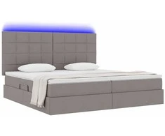 Lova su daiktų laikymo vieta ir LED su LED Taupe 200 x 200 cm