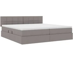 Lova su daiktų laikymo vieta ir LED Taupe 200 x 200 cm audinys