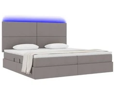 Lova su daiktų laikymo vieta ir LED su LED Taupe 200 x 200 cm