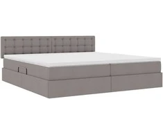 Lova su daiktų laikymo vieta ir LED Taupe 200 x 200 cm audinys