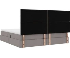LED saugojimo lova su čiužiniu Taupe 200 x 200 cm Audinys