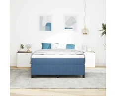 Lova Platforminės lovos rėmas Mėlyna 140 x 190 cm Kordūrinis audinys