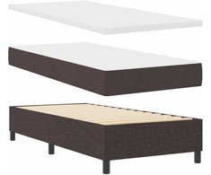 Kiemas lova su galvūgalio Tamsiai rudas 100 x 200 cm audinys