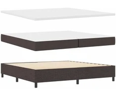 Kiemas lova su čiužiniu Tamsiai rudas 200 x 200 cm audinys