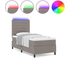 Kiemas lova su LED juostelėmis Tortora 80 x 200 cm audinys