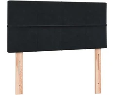 Lova su spyruoklėmis ir čiužiniu, juoda, 80x220 cm, aksomas