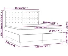 Lova su spyruoklėmis ir čiužiniu, juoda, 180x200 cm, audinys