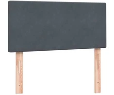 Lova su spyruoklėmis ir čiužiniu, pilka, 80x210 cm, aksomas