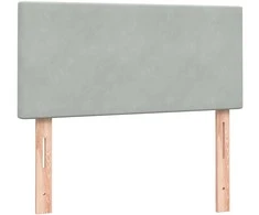 Lova su spyruoklėmis ir čiužiniu, pilka, 80x220 cm, aksomas
