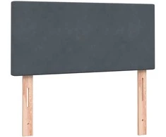 Lova su spyruoklėmis ir čiužiniu, pilka, 80x210 cm, aksomas