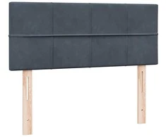 Lova su spyruoklėmis ir čiužiniu, pilka, 120x220 cm, aksomas