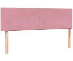 Lova su spyruoklėmis ir čiužiniu, rožinė, 140x220 cm, aksomas
